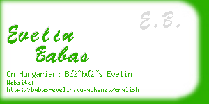 evelin babas business card